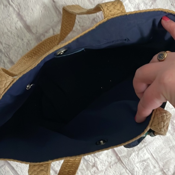 Draper James Straw Bag with Floral Scarf - Picture 4 of 5